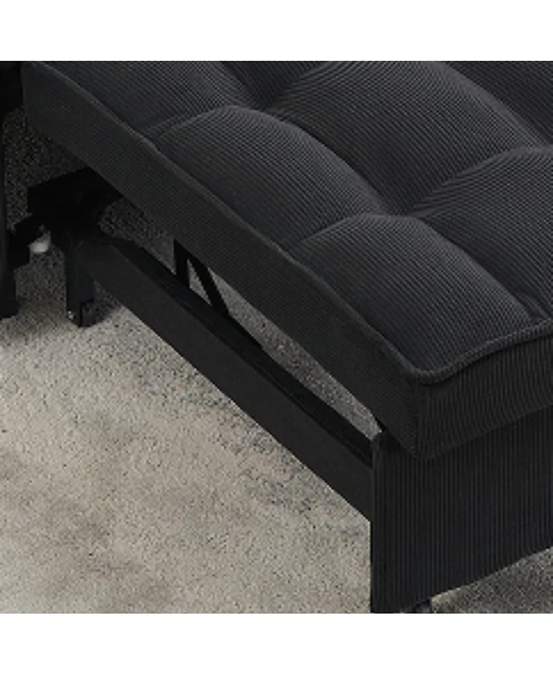 Maison Boucle Corduroy Loveseat Sofa Bed with Adjustable Backrest, Pull-Out Tufted Sleeper Couch for Small Spaces, Dorms, Apartments-Maison