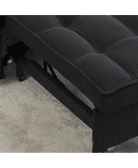 Maison Boucle Corduroy Loveseat Sofa Bed with Adjustable Backrest, Pull-Out Tufted Sleeper Couch for Small Spaces, Dorms, Apartments-Maison