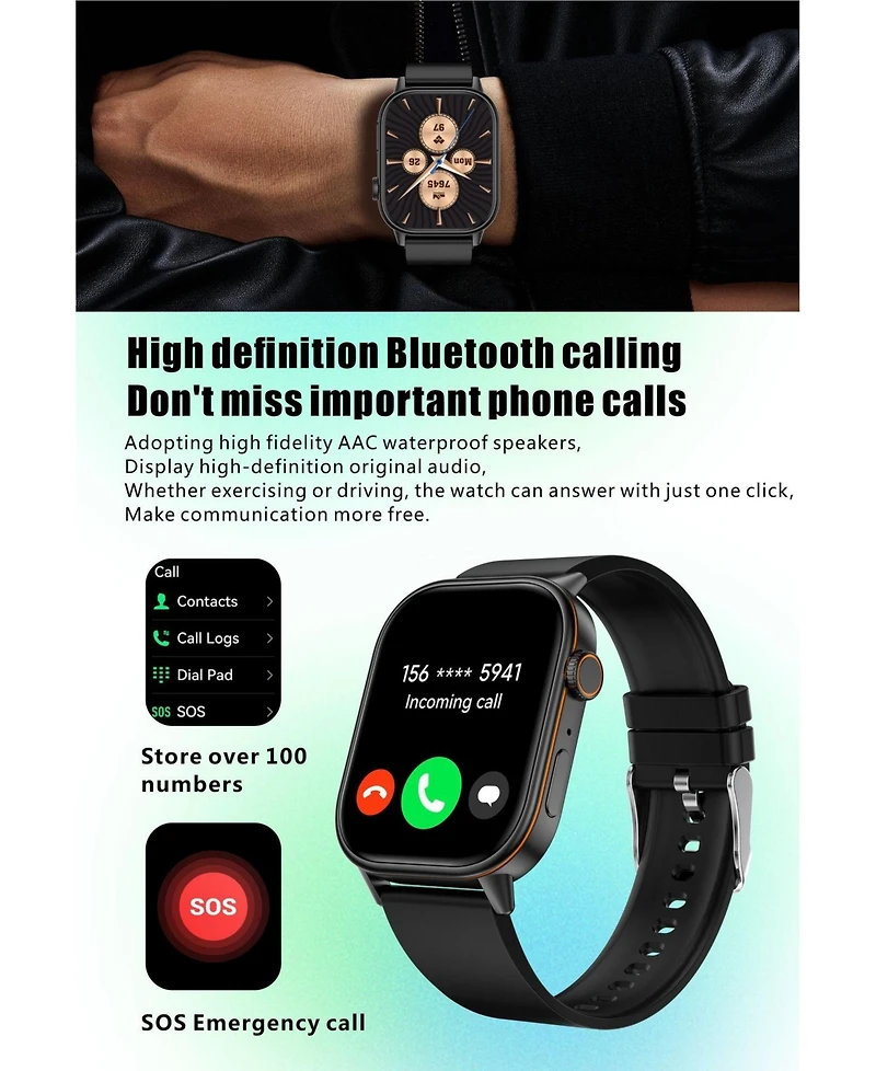 Ruxing Smart Smart watch Bluetooth Call Gps Multi System Positioning Sports Waterproof Health Monitor -Silver