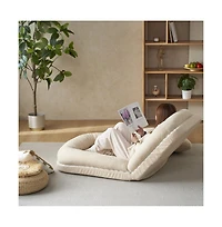 Cesicia Triple Fold-Down Sofa Adjustable Recliner with Thick Mattress for Multifunctional Use