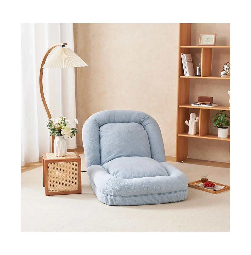 Cesicia Triple Fold-Down Sofa Adjustable Recliner with Thick Mattress for Multifunctional Use