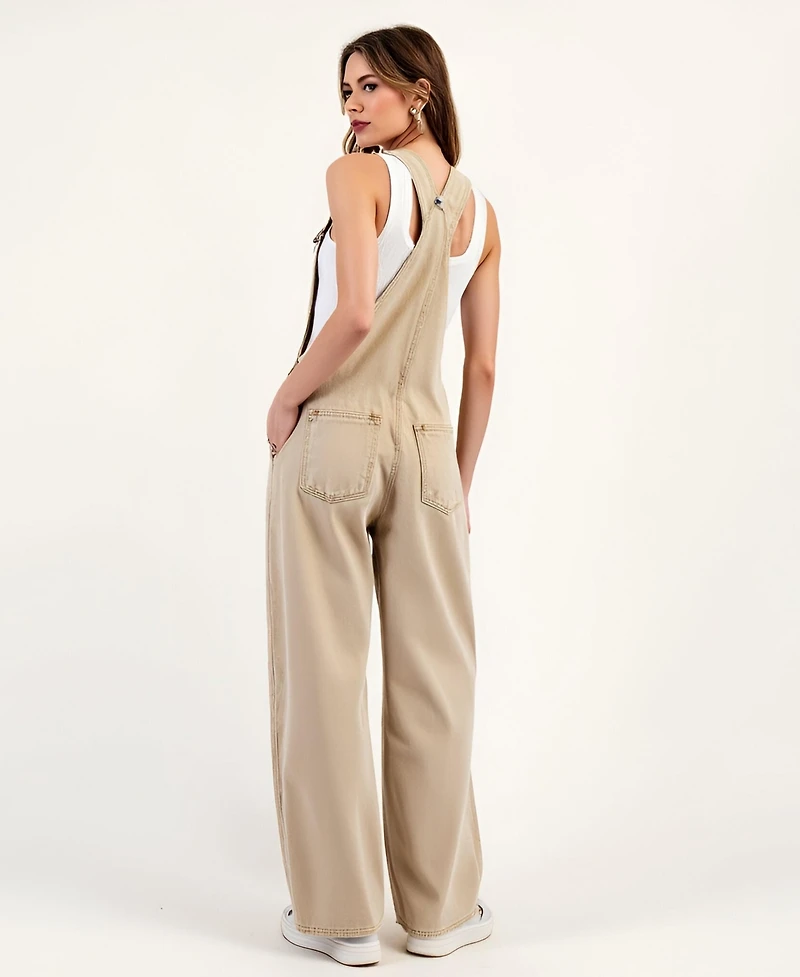 Modenaire Women's Wide Leg Adjustable Overalls