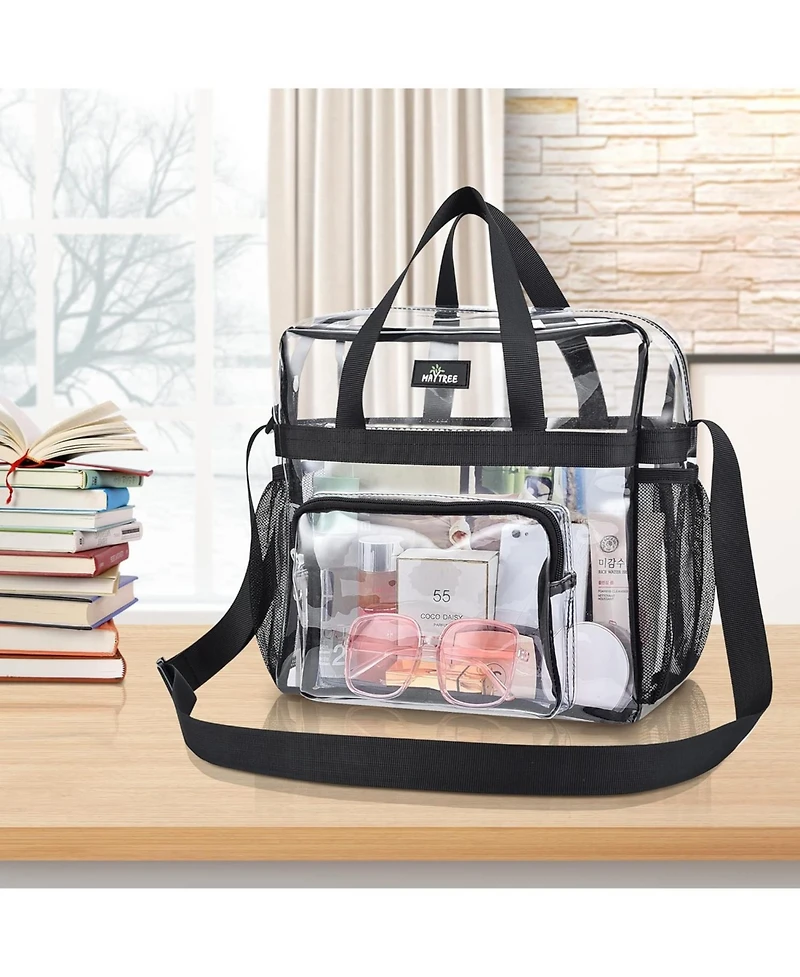 CUrbanmax lear Bag Stadium Approved, 12×6×12 Clear bag for Stadium Events, Women's Handbag for Sports Concert Festival Work