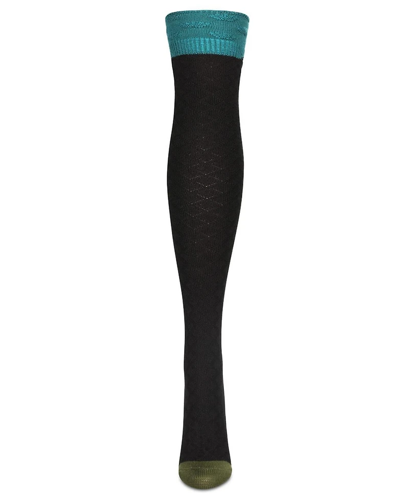 MeMoi Women's Leaf Burst Over The Knee Warm Knit Sock