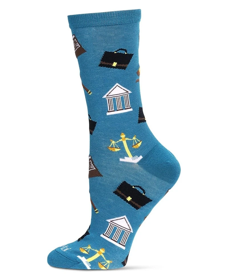 MeMoi Women's Law N Order Crew Socks