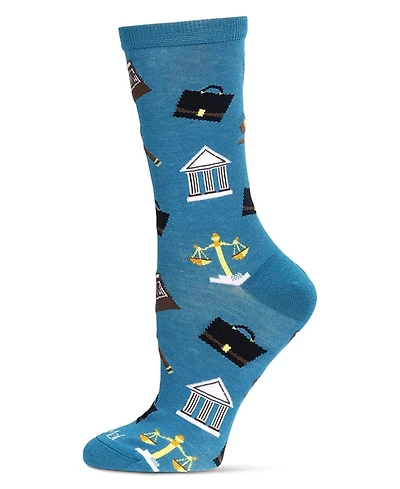 MeMoi Women's Law N Order Crew Socks