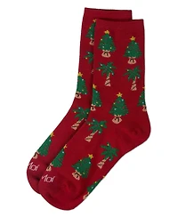 MeMoi Women's Tree Paradise Holiday Crew Socks