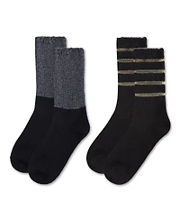 MeMoi Women's 2 Pair Pack Cozy Crew Socks
