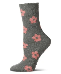 MeMoi Women's "Daisies" Non-Skid Lavender Infused Crew-Length Cozy Spa Sock