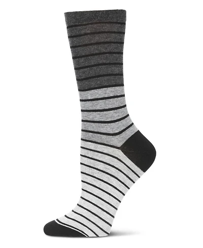 MeMoi Women's Shaded Stripes Wool Blend Crew Socks