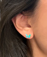 Kamaria Butterfly Earrings with Lab-Grown Opal 14k Gold Plated Sterling Silver