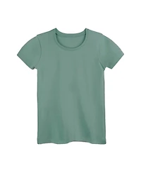 Mightly Toddler Girls Fair Trade Organic Cotton Ribbed Scoop Neck Tee