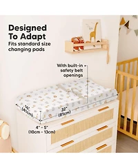 KeaBabies 2pk Soothe Changing Pad Covers for Girl, Boy, Soft Cotton Contoured Diaper Table