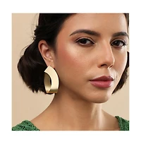 Sohi Women's Gold Metallic Twist Drop Earrings