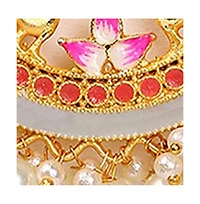 Sohi Women's Gold-Plated Stone Hoop Earrings