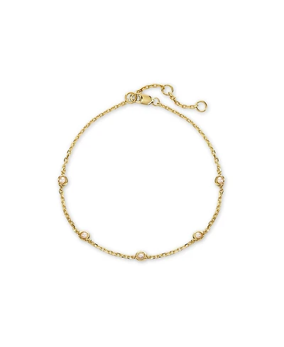 Devata Freshwater Pearl Chain Bracelet in Gold Plated Sterling Silver, Adj 6.5/7.0/7.5 inch