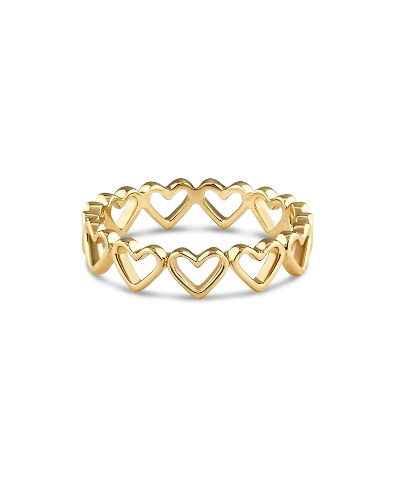 Devata Open Heart Eternity Ring in Gold Plated Sterling Silver