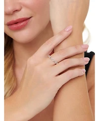 Devata Infinity Eternity Ring in Rhodium Plated Sterling Silver