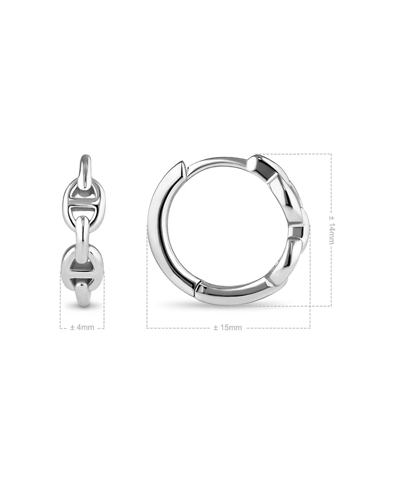 Devata Mariner Hoop Earrings in Rhodium Plated Sterling Silver