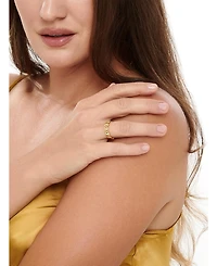 Devata Mariner Link Eternity Ring Gold Plated Sterling Silver,