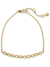 Devata Infinity Chain Bracelet in Gold Plated Sterling Silver, Adj 6.5/7.0/7.5 inch