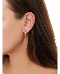 Devata Sweet Heart Hoop Earrings in Gold Plated Sterling Silver