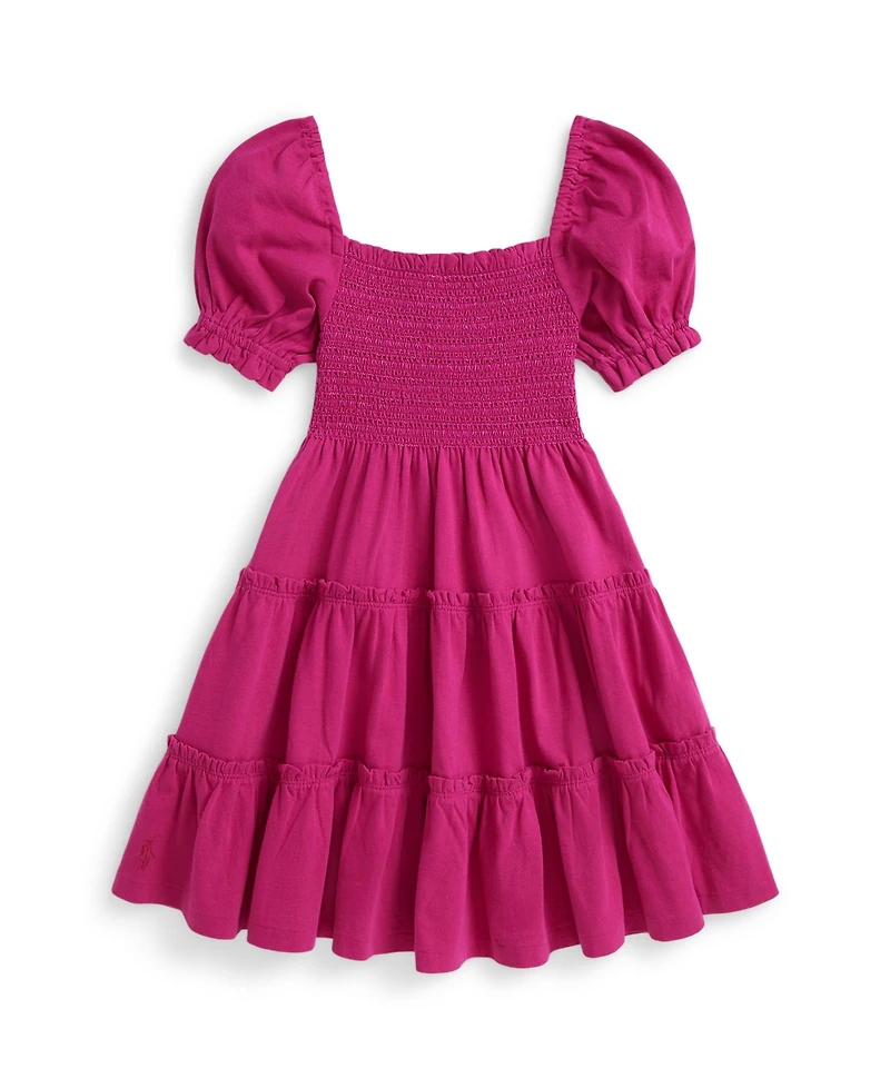Polo Ralph Lauren Girls 2T-6X Smocked Square Neck Dress
