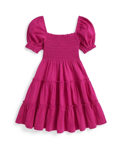 Polo Ralph Lauren Girls 2T-6X Smocked Square Neck Dress