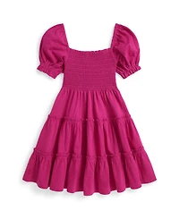 Polo Ralph Lauren Girls 2T-6X Smocked Square Neck Dress