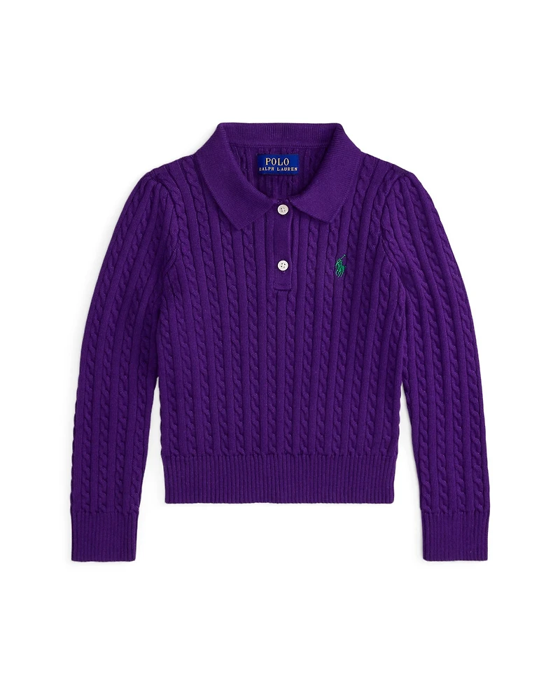 Polo Ralph Lauren Girls 2T-6X Mini-Cable Sweater