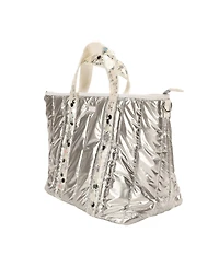 Packed Party Silver Metallic Puffy Confetti Weekender Tote Bag