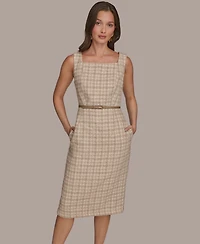 Donna Karan New York Women's Tweed Midi A-Line Dress