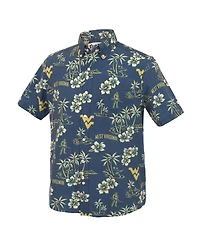 Reyn Spooner Men's Navy West Virginia Mountaineers Kekai Classic Tri-Blend Button-Down Shirt