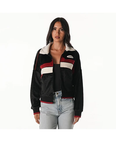 The Wild Collective Women's Black Arizona Cardinals Velvet Corduroy Jacket