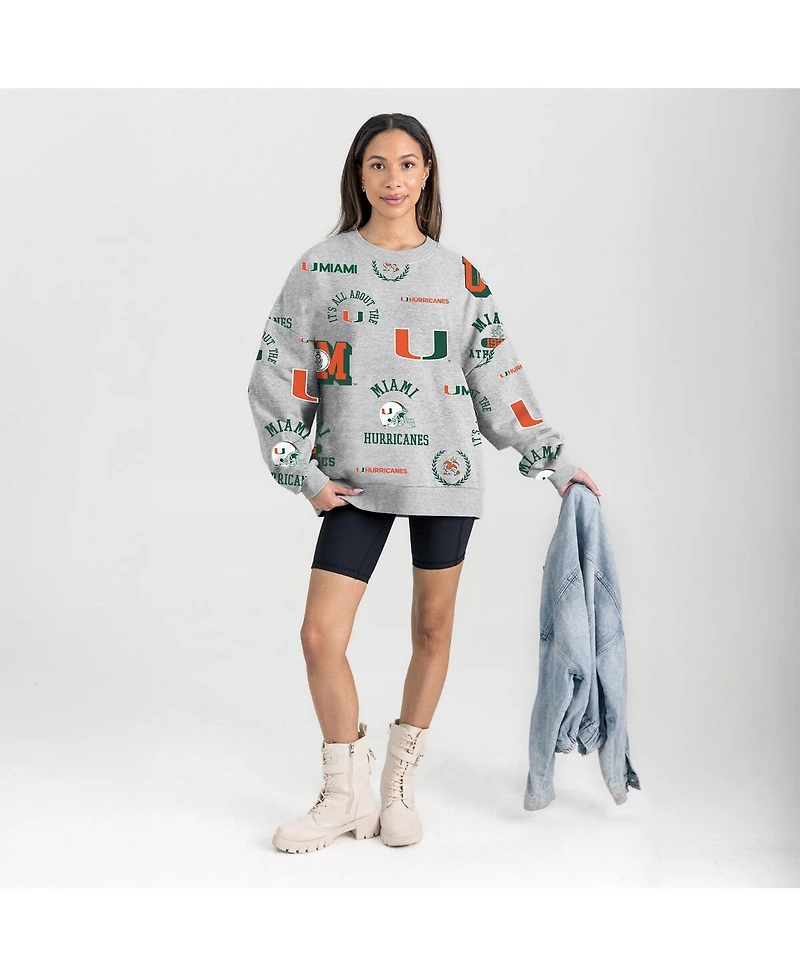 Gameday Couture Women's Gray Miami Hurricanes Always on Repeat Fleece Sweatshirt