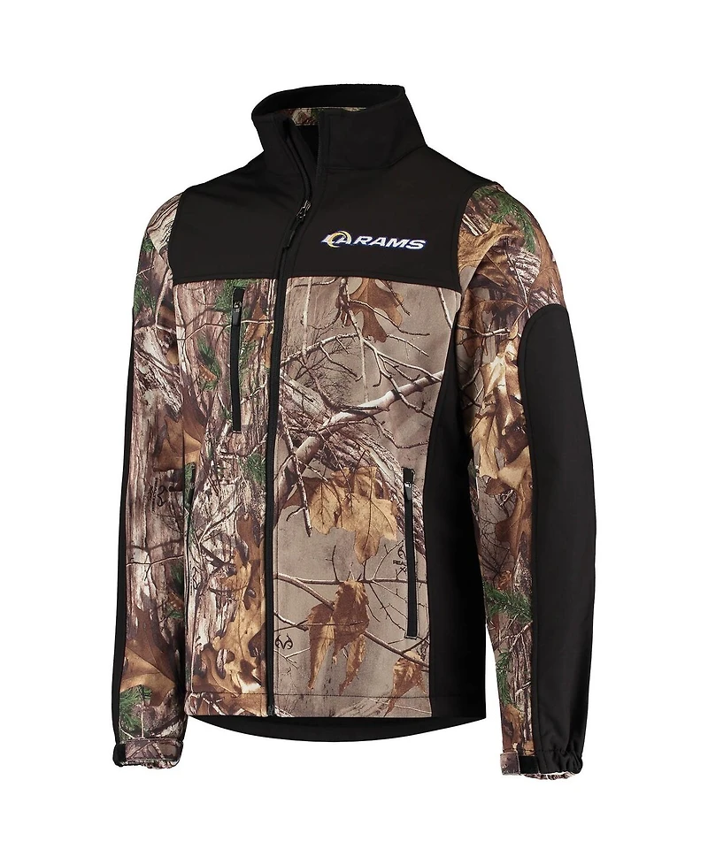 Dunbrooke Men's Realtree Camo/Black Los Angeles Rams Circle Hunter Softshell Full-Zip Jacket