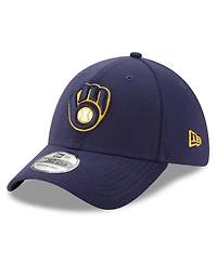 New Era Men's Navy Milwaukee Brewers 2025 Mlb Postseason Side Patch 39THIRTY Flex Hat