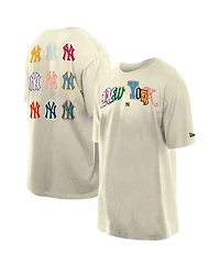 New Era Men's Cream York Yankees Ransom Note Oversized T-Shirt