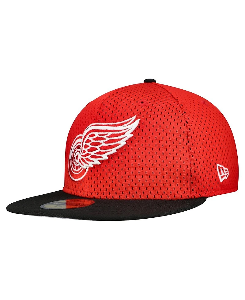 New Era Men's Red/Black Detroit Red Wings Mesh Crown Two-Tone 59FIFTY Fitted Hat