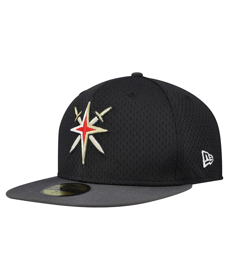 New Era Men's Black/Gray Vegas Golden Knights Mesh Crown Two-Tone 59FIFTY Fitted Hat