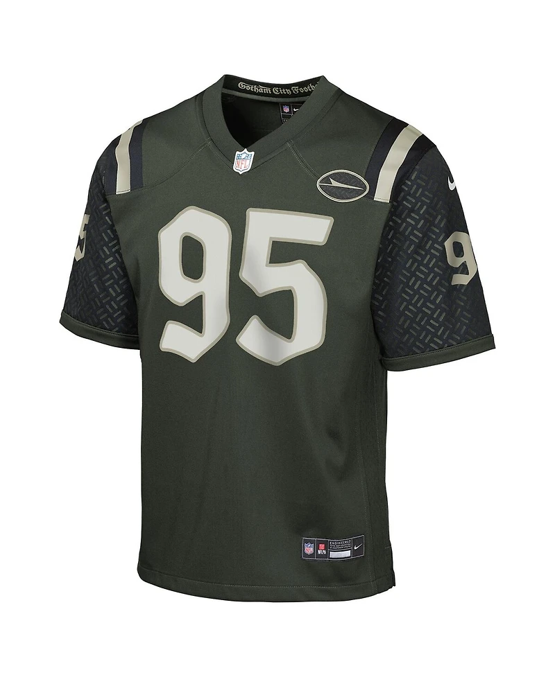 Nike Big Boys and Girls Quinnen Williams Gotham Green New York Jets 2025 Rivalries Collection Game Jersey