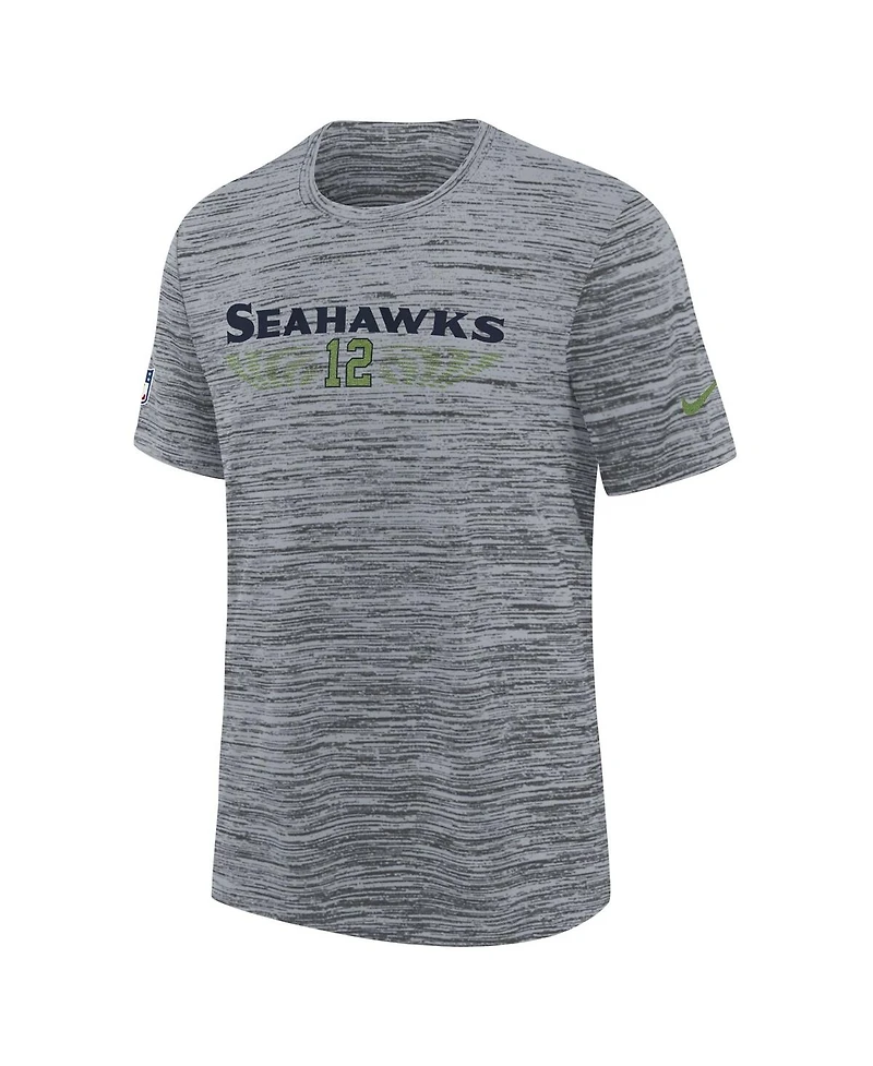Nike Big Boys and Girls Wolf Gray Seattle Seahawks 2025 Rivalries Collection Sideline Velocity Dri-fit T-Shirt