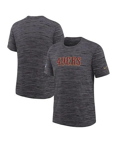 Nike Big Boys and Girls Heather Black San Francisco 49ers 2025 Rivalries Collection Sideline Velocity Dri-fit T-Shirt