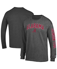 Champion Men's Charcoal Alabama Crimson Tide Arch Over Logo 2-Hit Long Sleeve T-Shirt