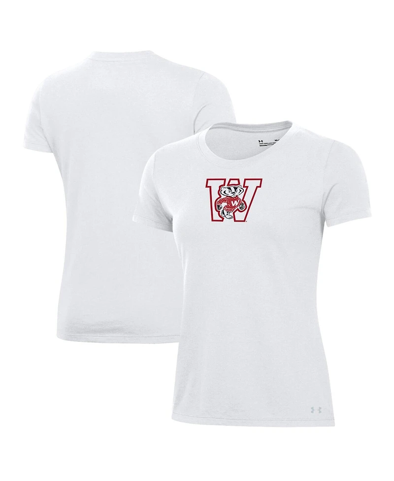 Under Armour Women's White Wisconsin Badgers Throwback T-Shirt