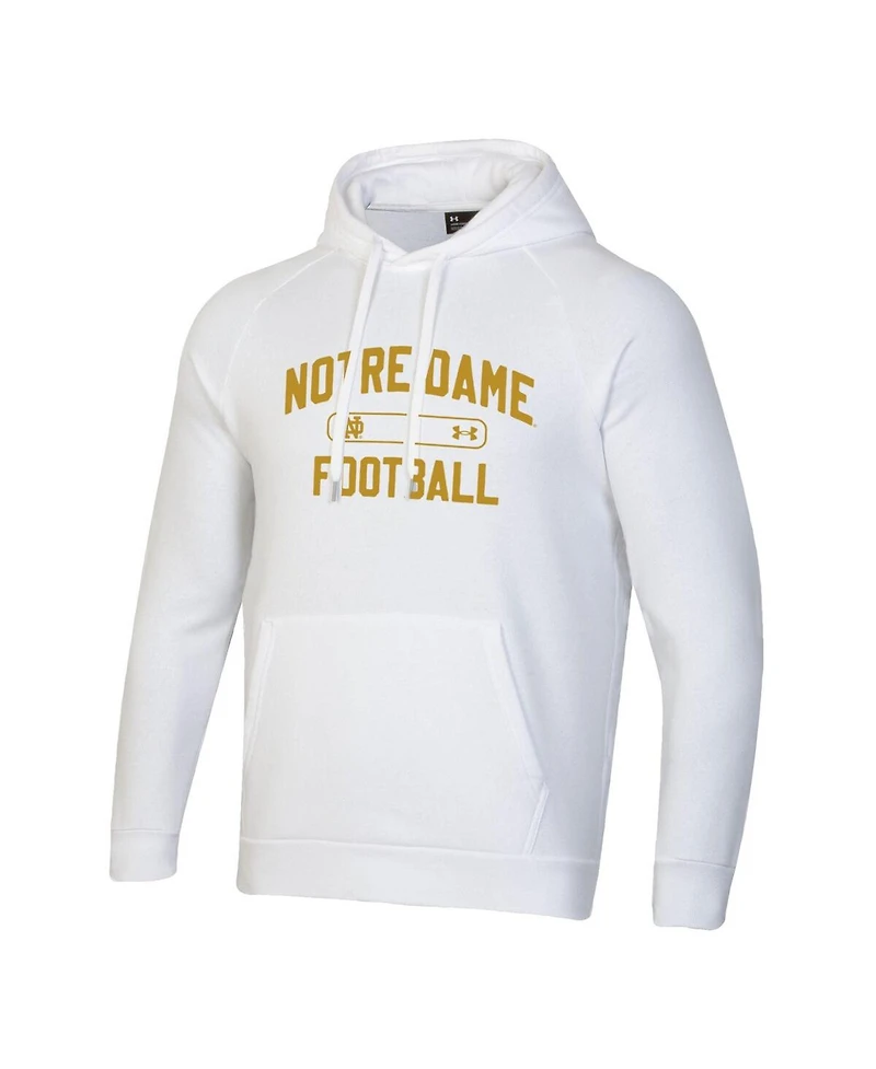Under Armour Men's White Notre Dame Fighting Irish 2025 Sideline Rival Fleece Hoodie