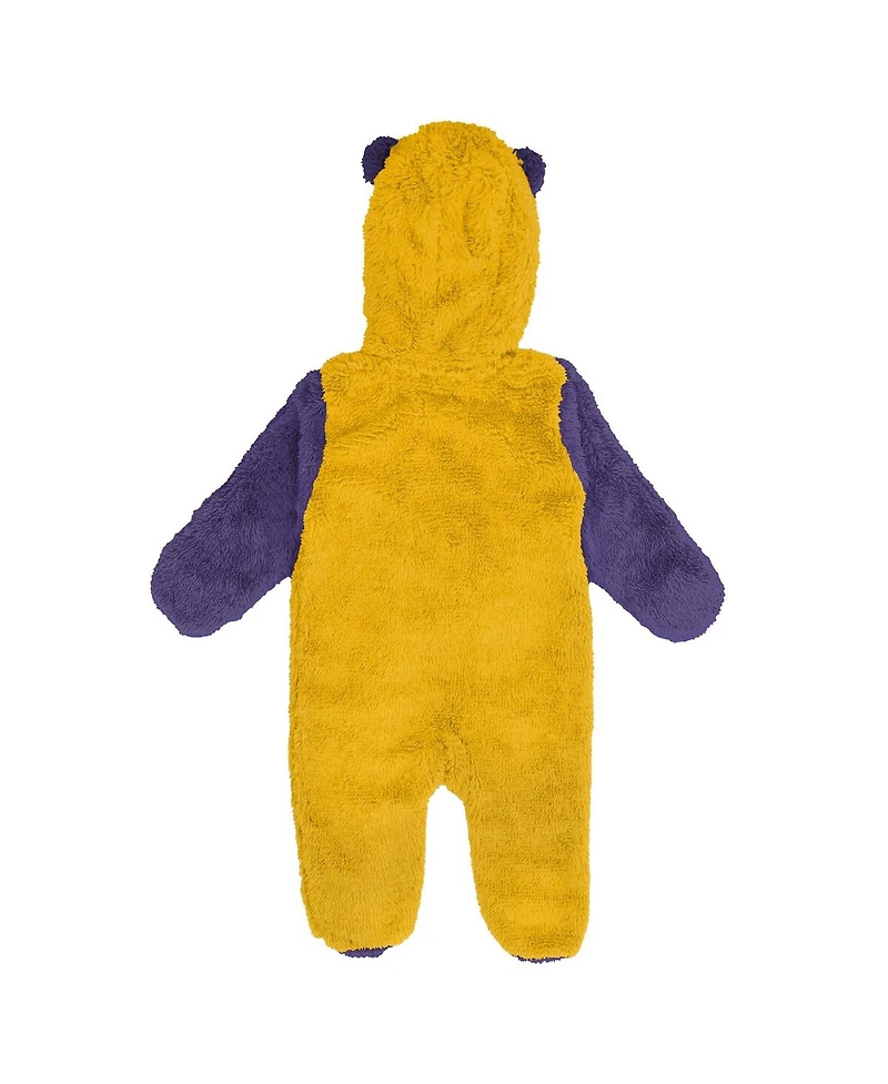 Outerstuff Baby Boys and Girls Newborn Gold Los Angeles Lakers Stay Napping Fleece Bunting Full-Zip Sleeper