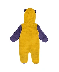 Outerstuff Baby Boys and Girls Newborn Gold Los Angeles Lakers Stay Napping Fleece Bunting Full-Zip Sleeper