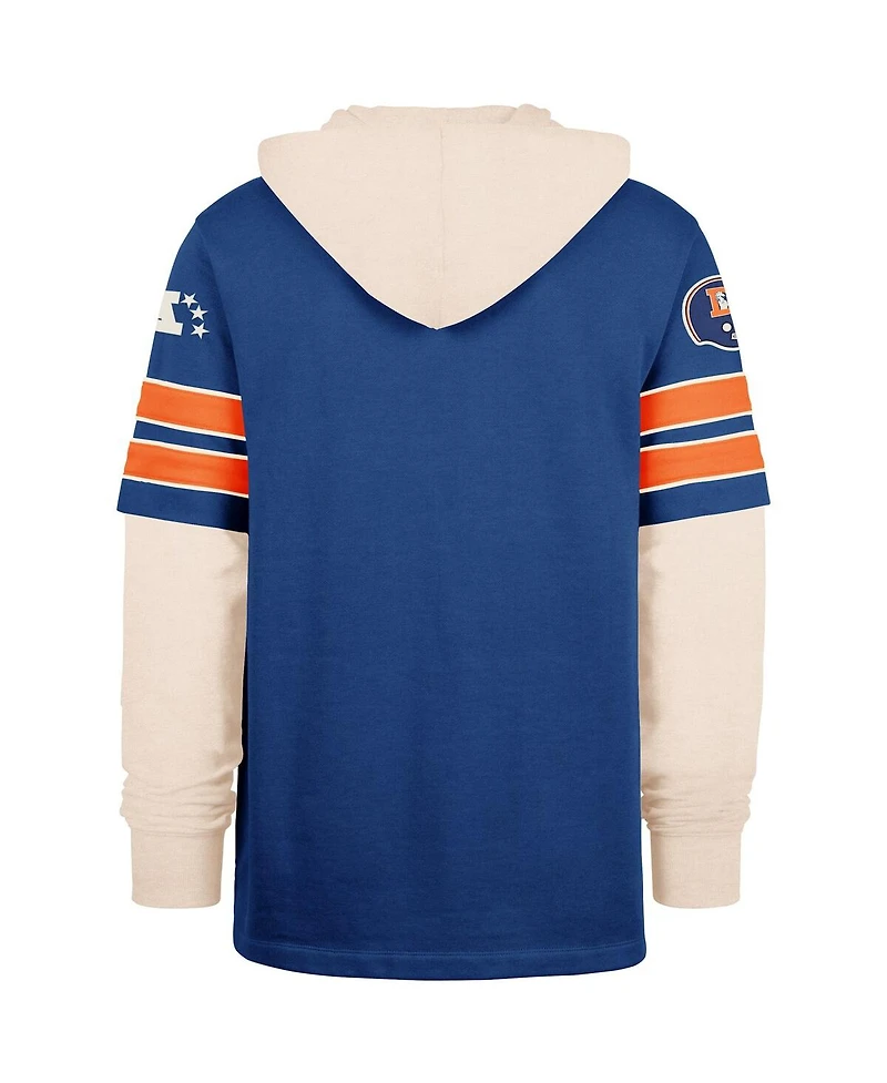 '47 Brand Men's Blue Denver Broncos Throwback Split Zone Cornerback Duo Hoodie