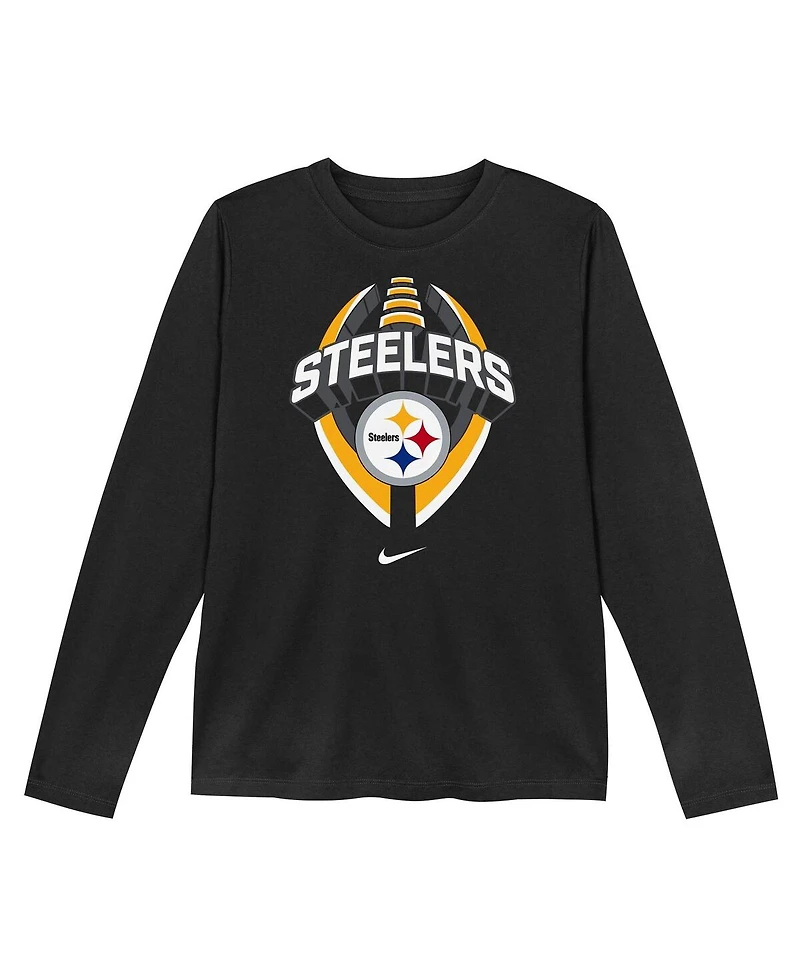 Nike Preschool Black Pittsburgh Steelers Primetime Legend Icon Long Sleeve Performance T-Shirt